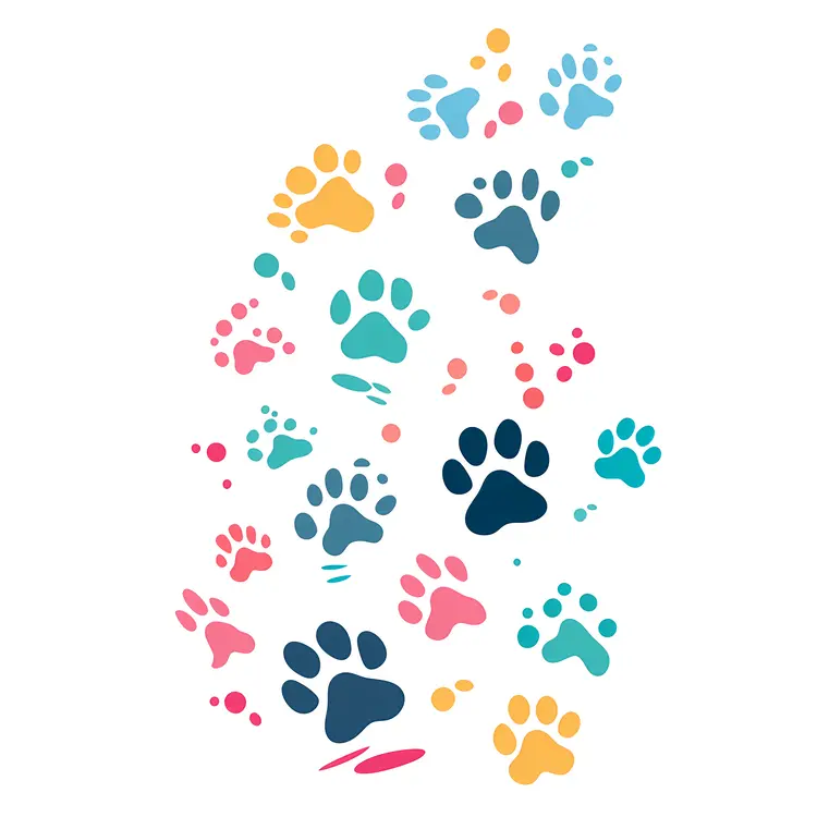 Multicolored Paw Prints