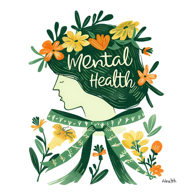 Mental Health Floral Illustration