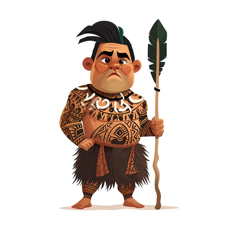 Tattooed Man with Spear