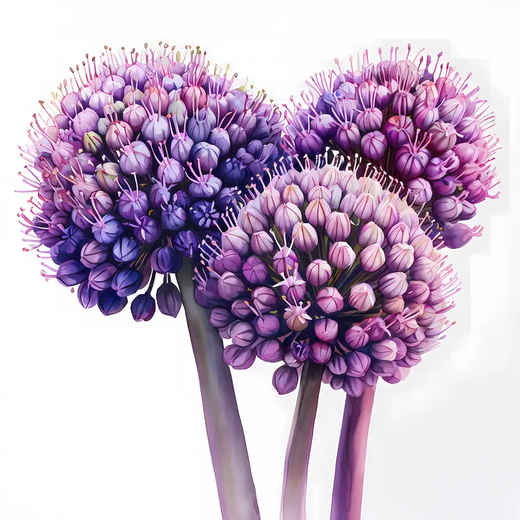 Close-up of Purple Allium Flowers