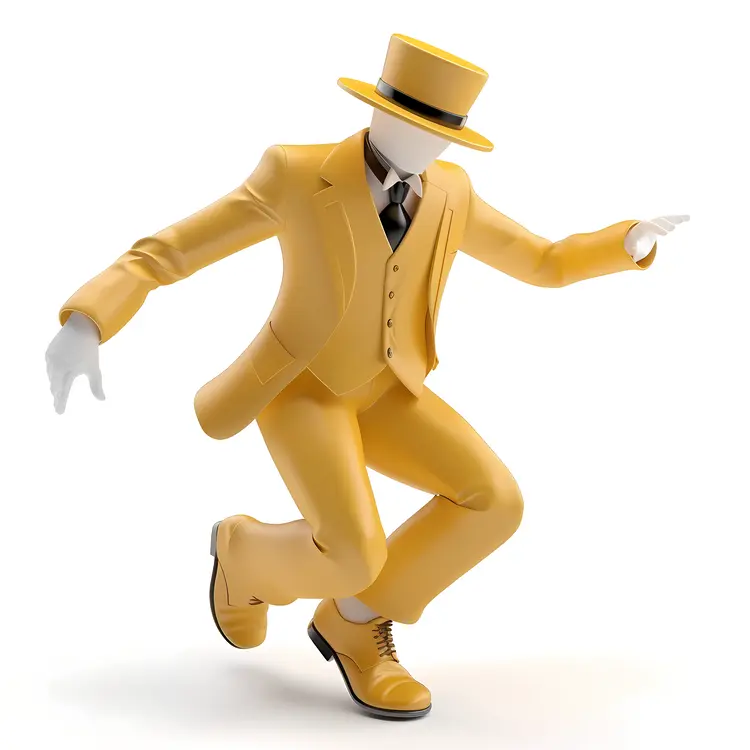 3D Model of a Man in a Yellow Suit