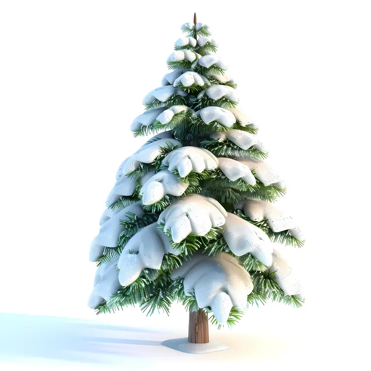 Snow-Covered Pine Tree