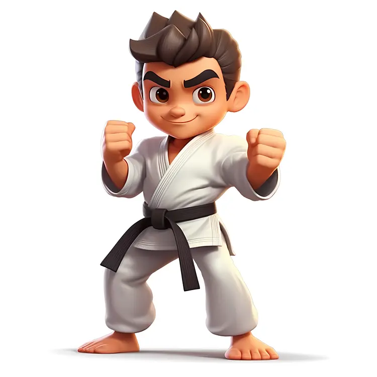 Karate Kid in Fighting Stance
