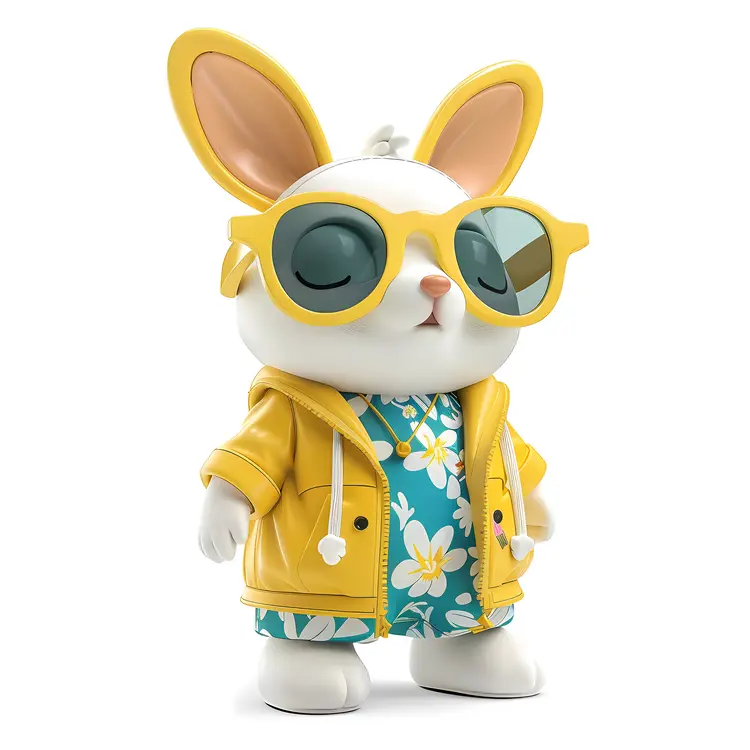 Cute Bunny with Sunglasses and Jacket
