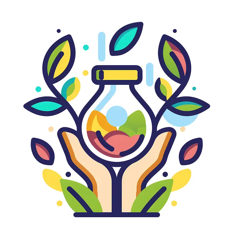 Hands Holding Plant with Leaves