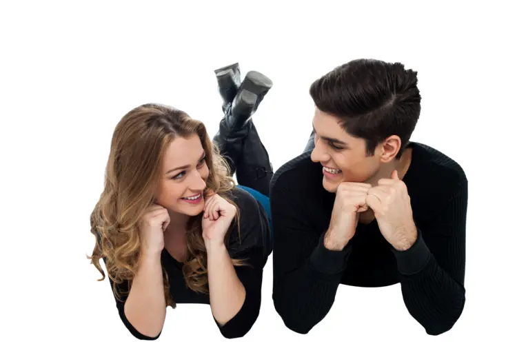 Happy Couple Lying Down