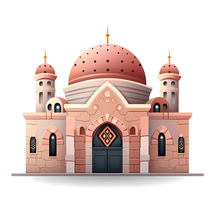 Stone Building with Dome and Twin Towers
