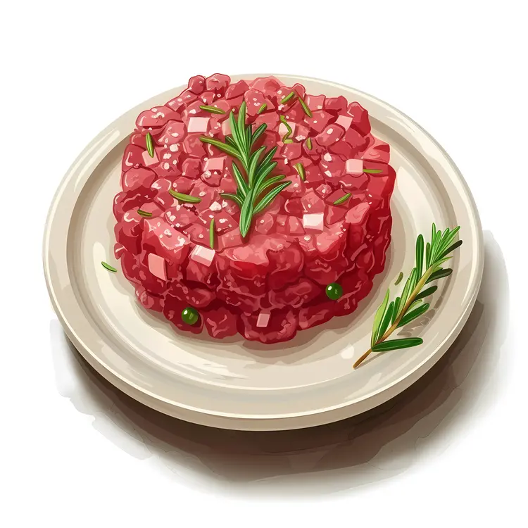 Tartare Dish with Garnish on Plate