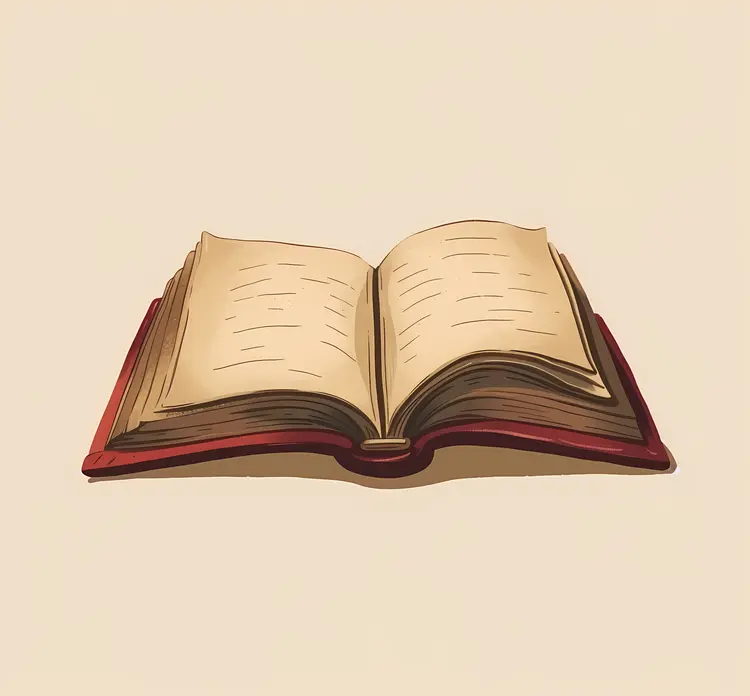 Open Book with Beige Background