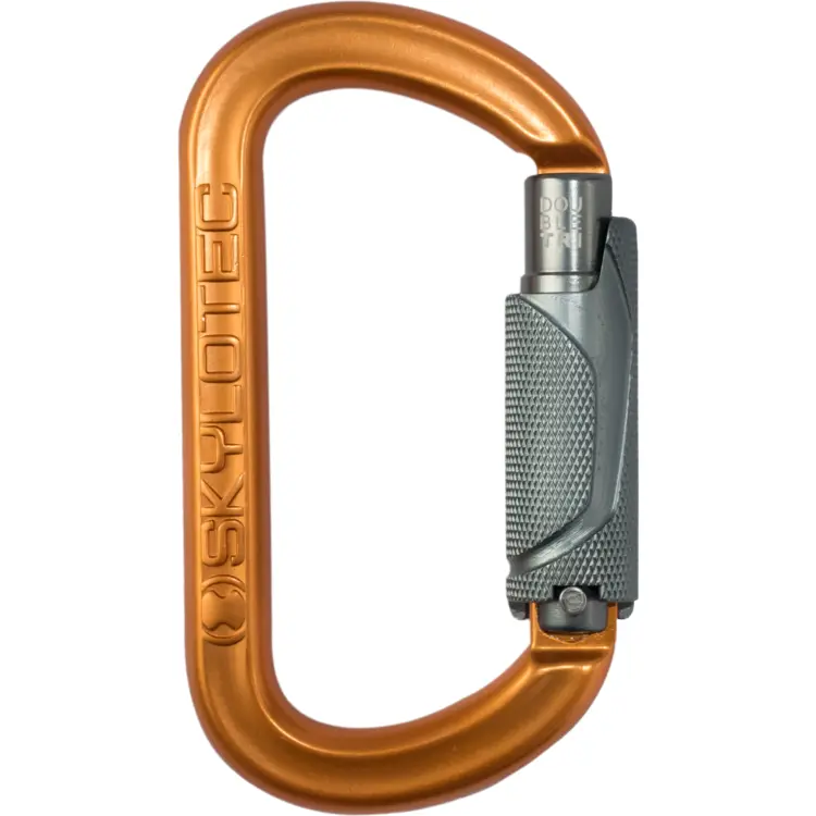 Orange Carabiner for Climbing Safety