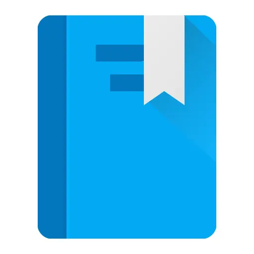 Blue Book with Bookmark Icon