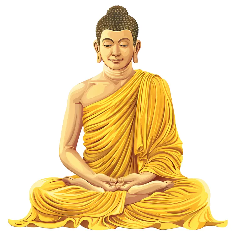 Golden Buddha Statue in Meditation Pose