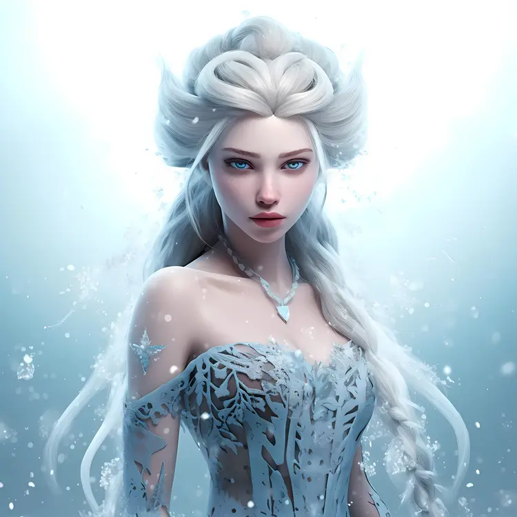 Snow Queen with Heart Necklace