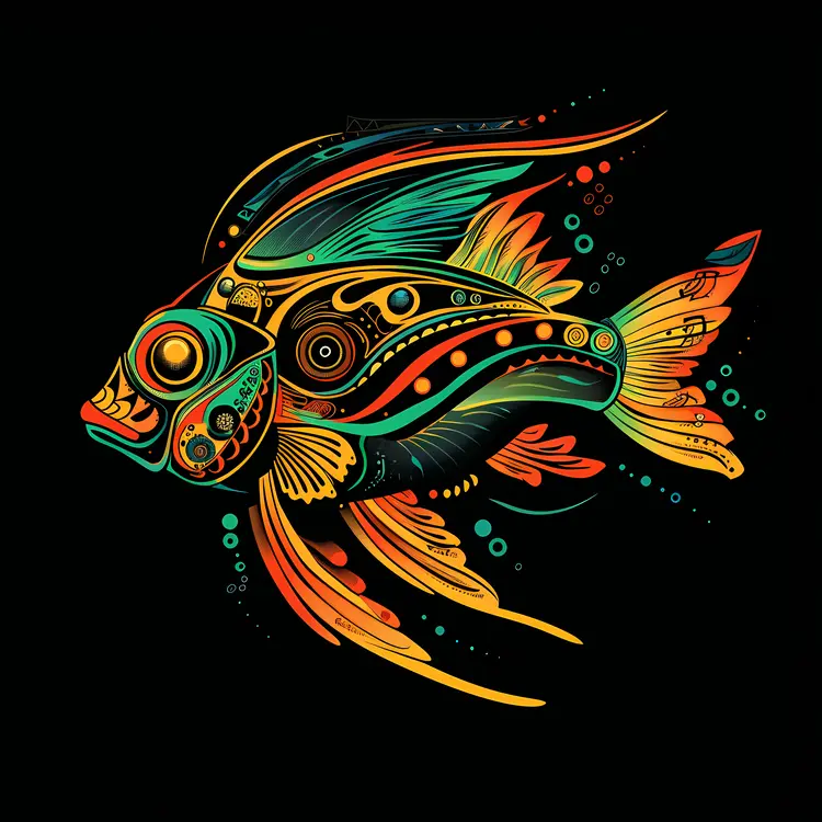 Artistic Colorful Fish Illustration