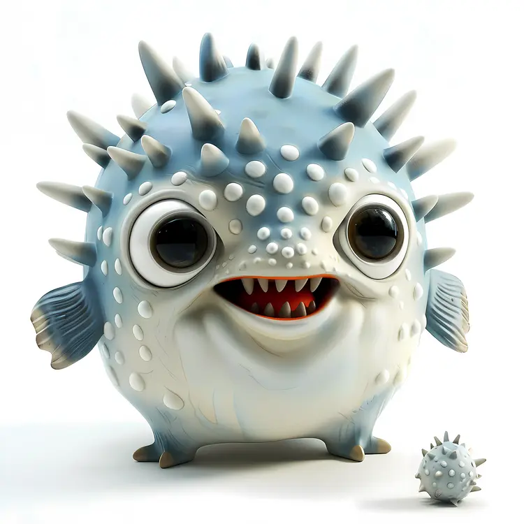 Cute Spiky Fish Cartoon