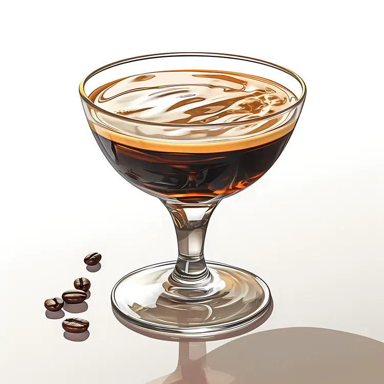 Elegant Coffee Cocktail in Glass