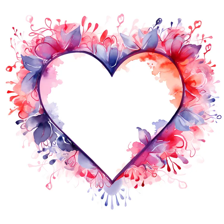 Heart Frame with Flowers