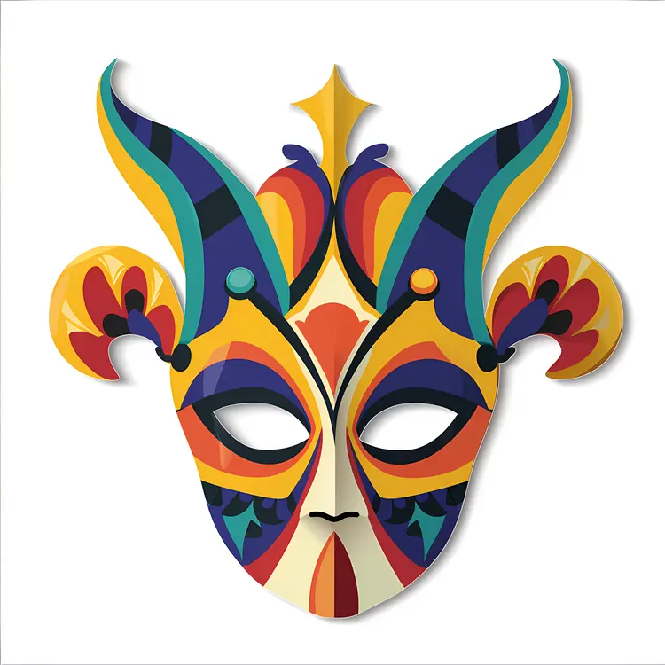Colorful Mask with Horns