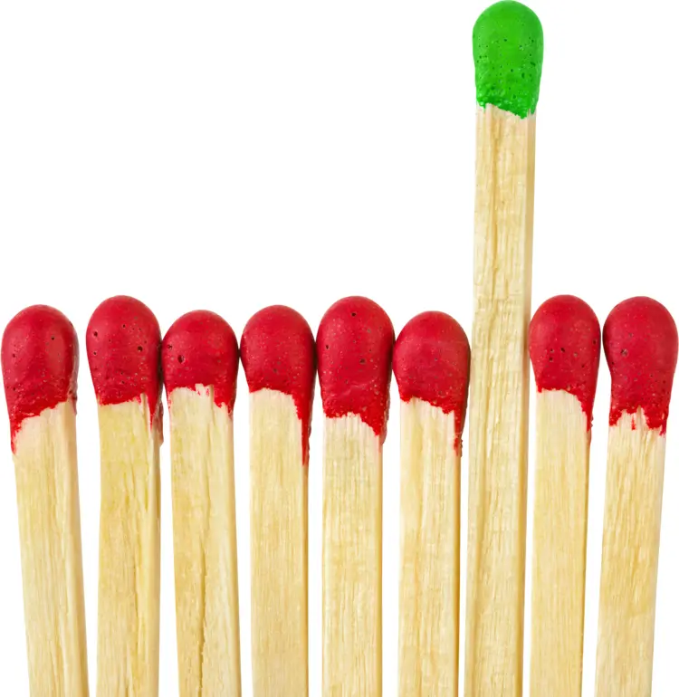 Matches with One Green Tip