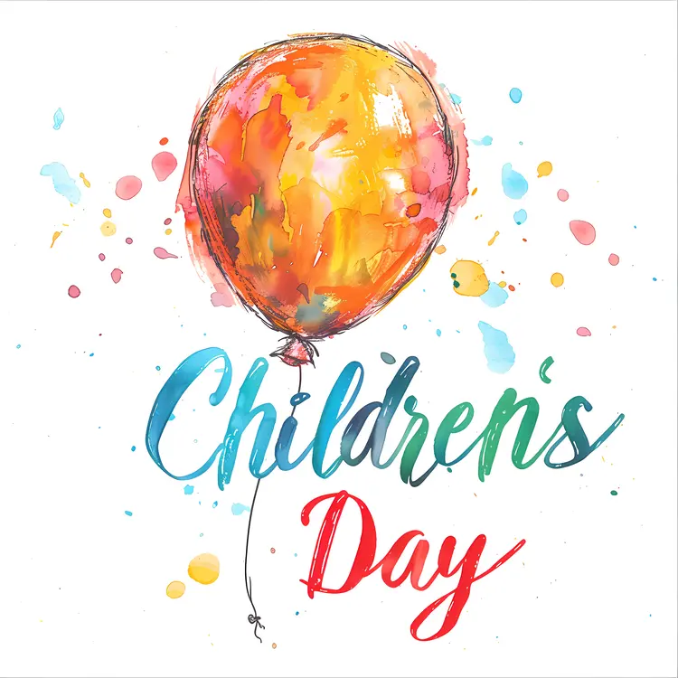 Children's Day Celebration with Colorful Balloon