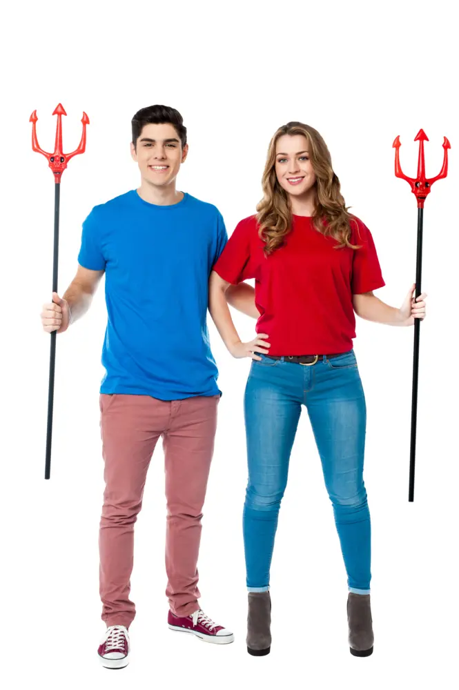 Couple in Devil Costumes