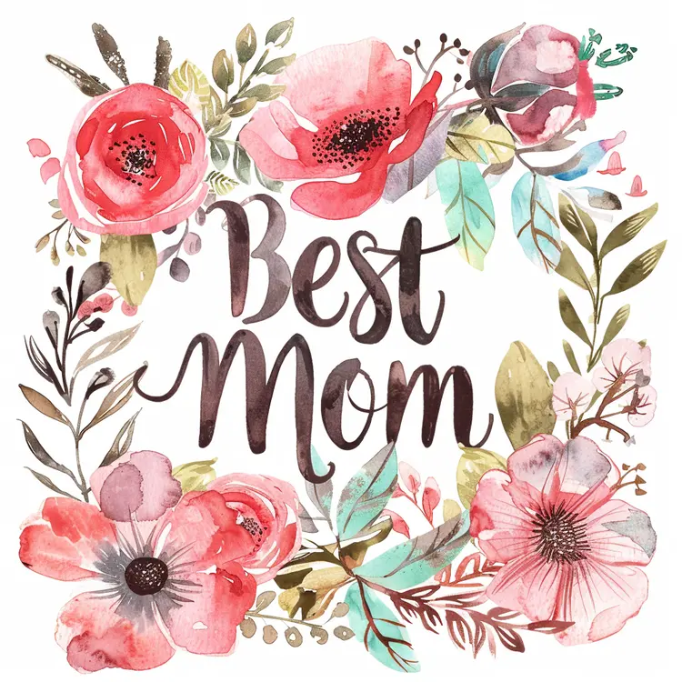 Best Mom Floral Card