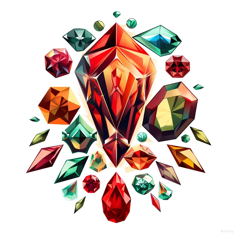 Colorful Gems and Crystals