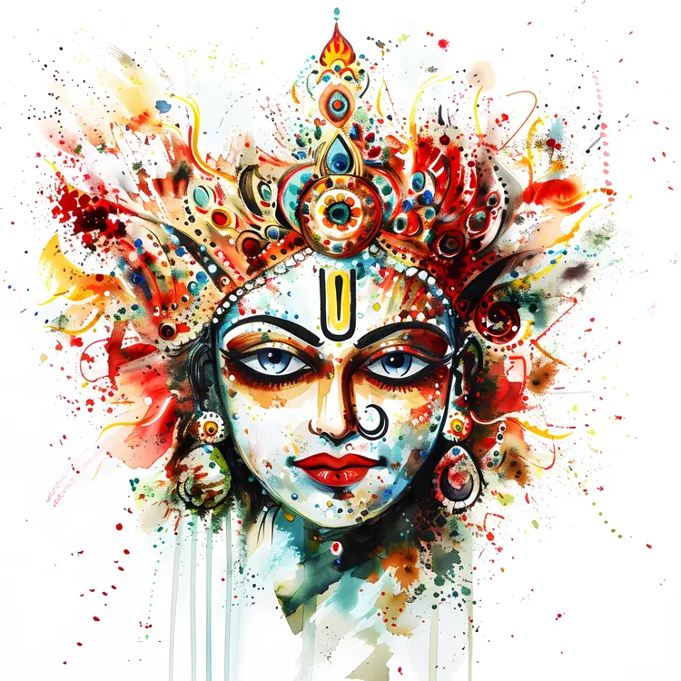 Colorful Goddess Illustration