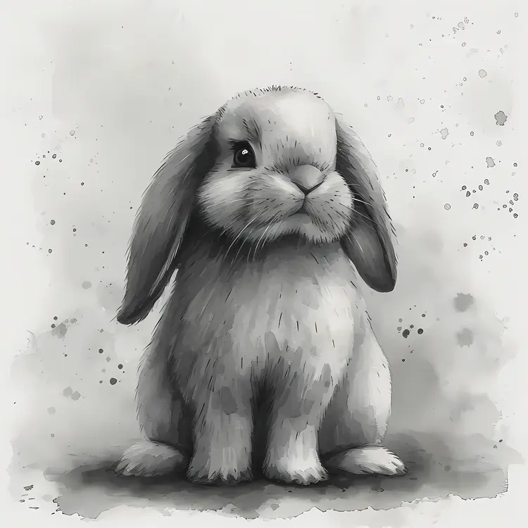 Adorable Fluffy Bunny Illustration