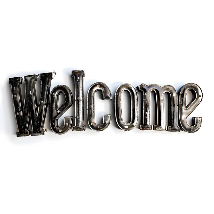 Metallic Welcome Sign