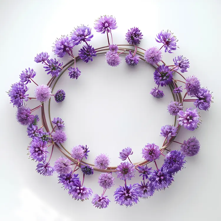 Charming Purple Floral Wreath