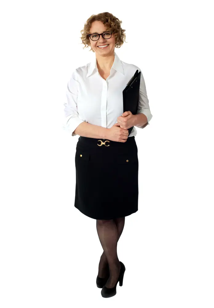 Smiling Businesswoman Holding Folder