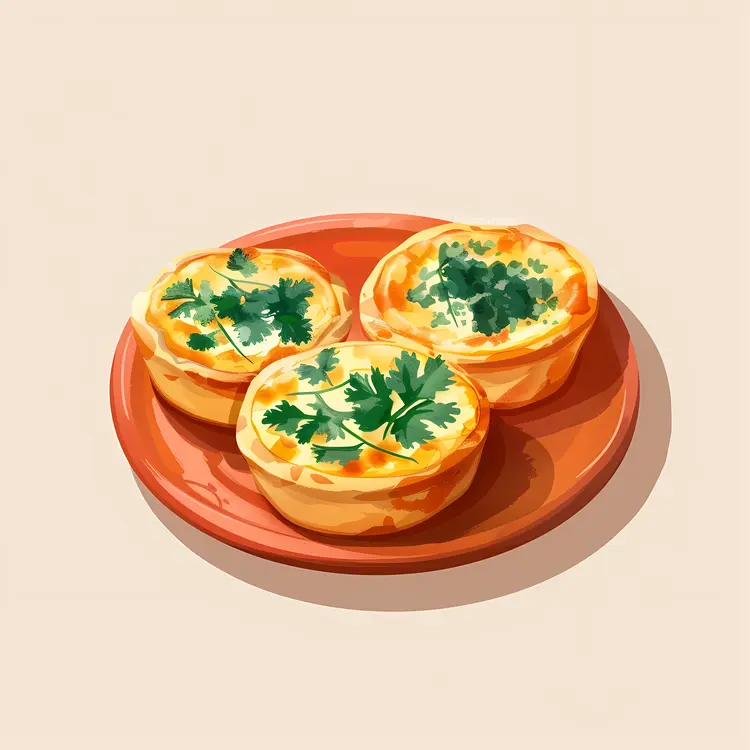 Three Quiches on a Plate