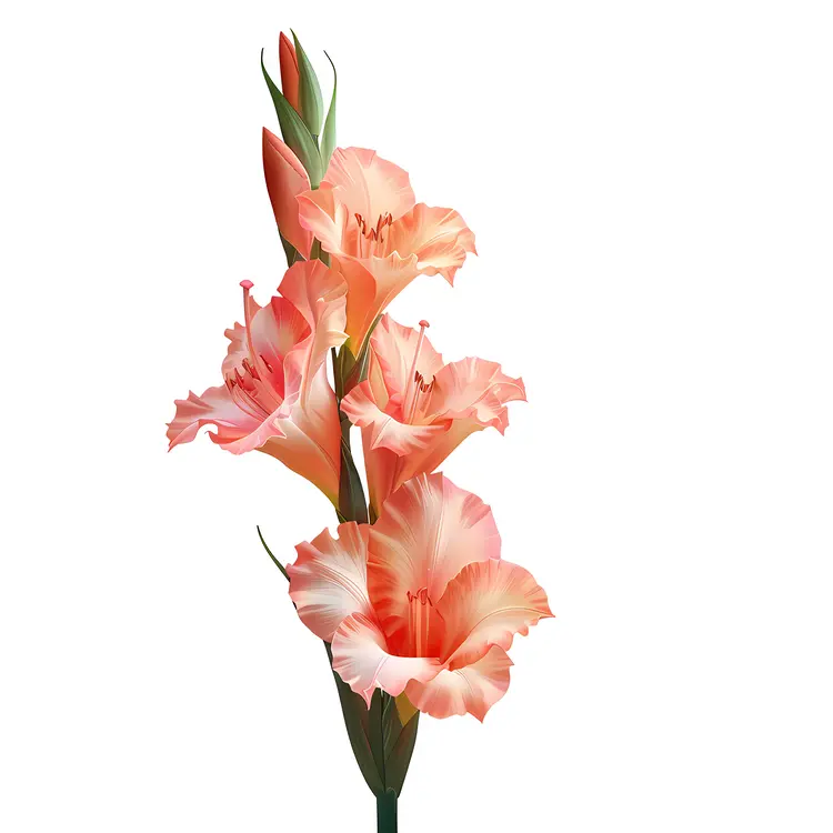Peach Gladiolus in Bloom