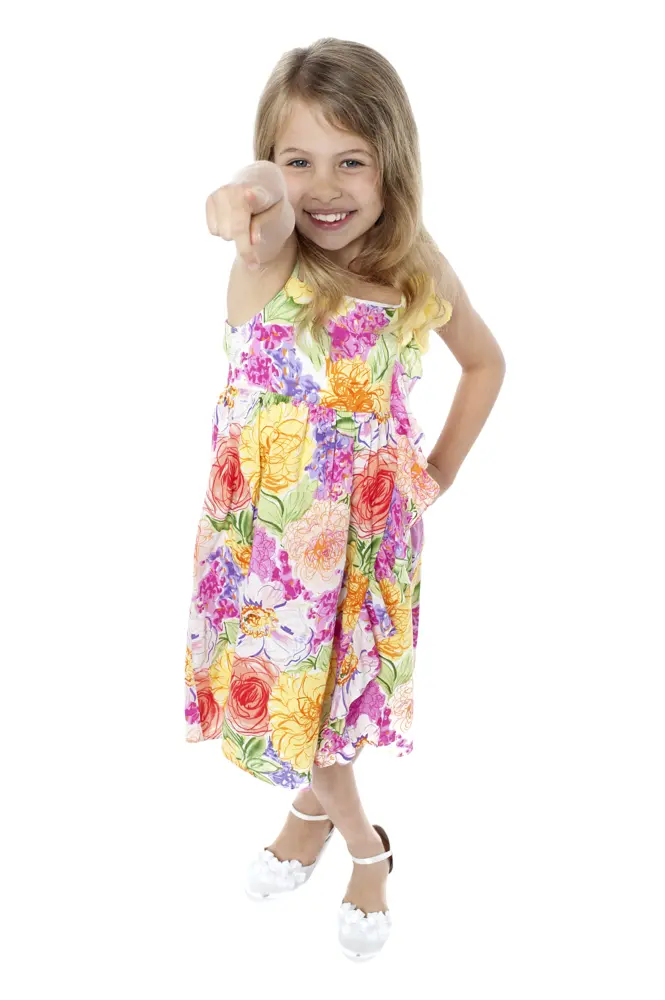 Girl in Floral Dress