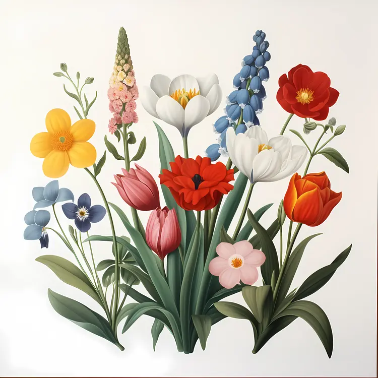 Colorful Spring Flower Bouquet