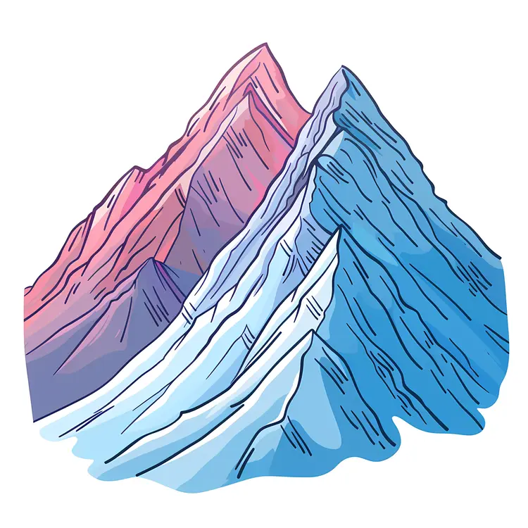 Colorful Abstract Geometric Mountains