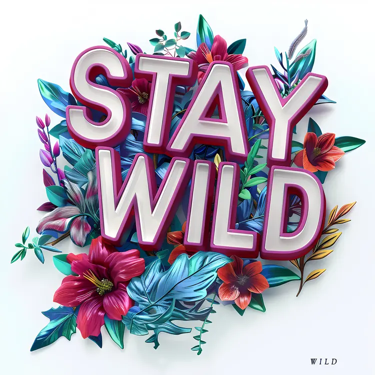 Stay Wild Floral Quote