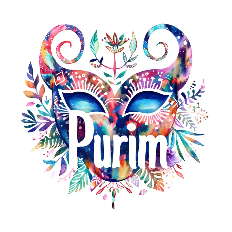 Colorful Mask for Purim Celebration