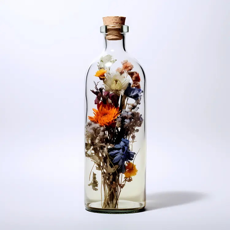 Colorful Flowers in a Jar Illustration