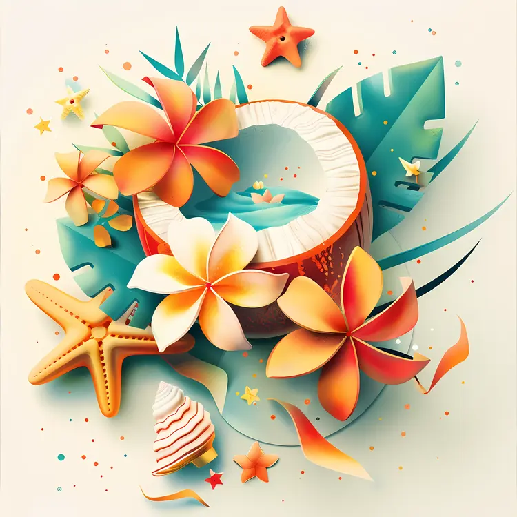 Decorative Coconut and Flowers