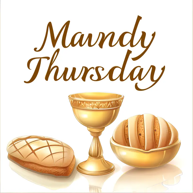 Maundy Thursday Bread and Chalice Illustration