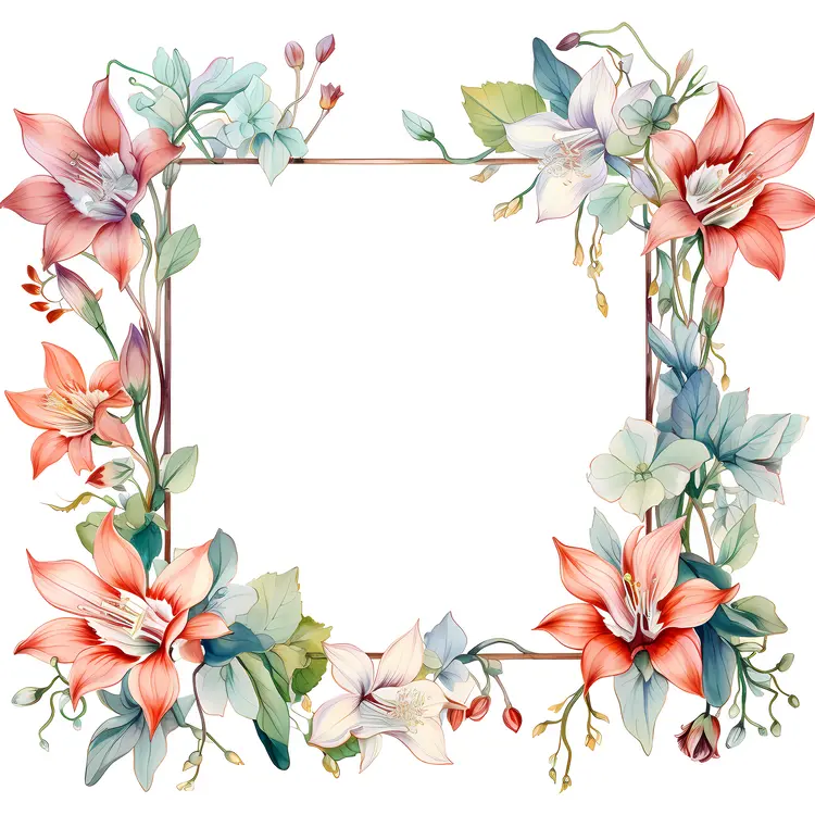 Pink and White Floral Frame