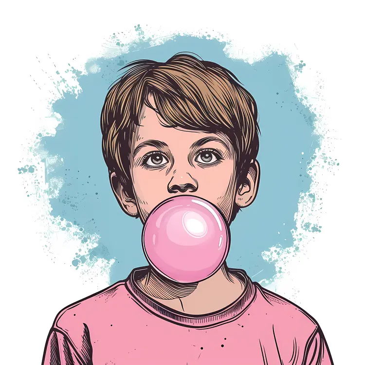 Child Blowing Bubble Gum