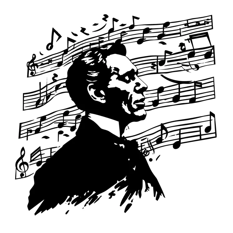 Man with Music Notes Illustration