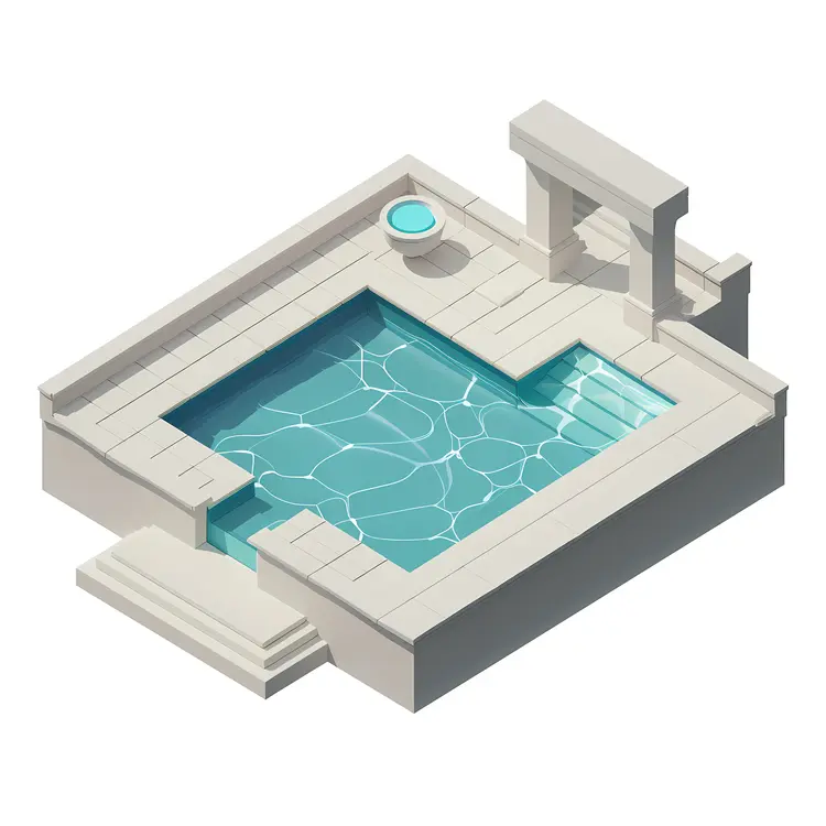 Minimalist Pool with Steps and Water
