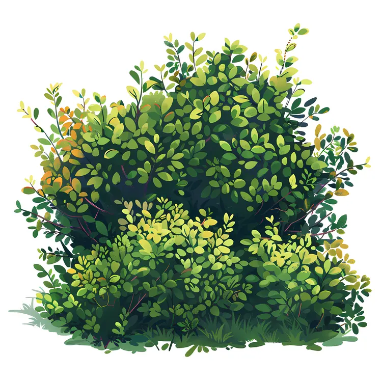 Lush Green Bush with Dense Leaves
