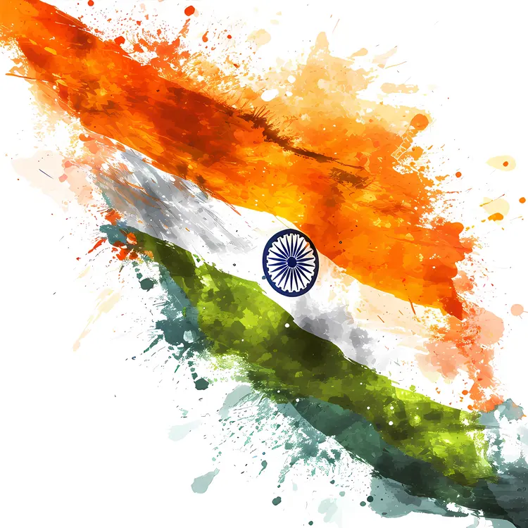 Indian Flag with Splashes
