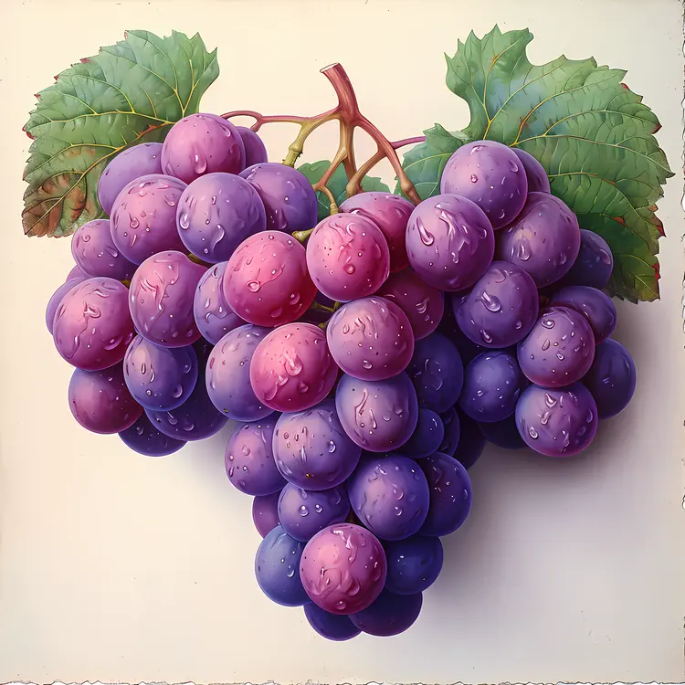 Cluster of Juicy Purple Grapes