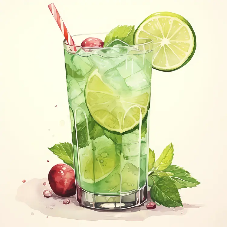 Green Mojito with Lime and Mint
